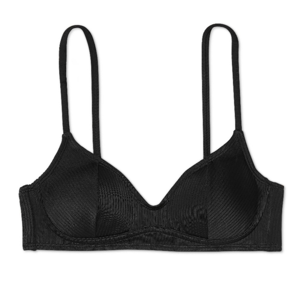 $5 Black Ribbed Bralette Bikini Top BQ9